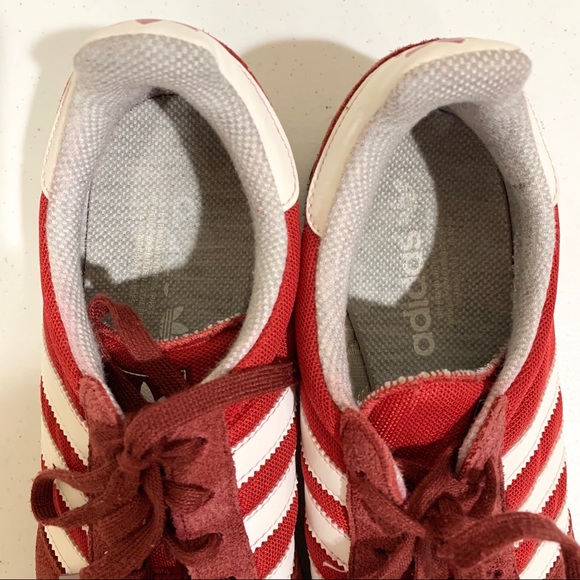Adidas Red with White Strips Shoe (size: 9) - Picture 2 of 13